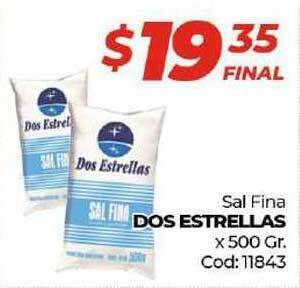Diarco Dos Estrellas Sal Fina x 500 Gr. oferta