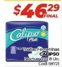 Diarco Calipso Toallas Femeninas Nocturnas x 8 Un. oferta