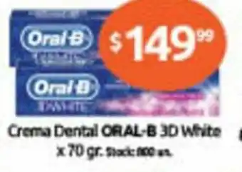 Cordiez Oral-b Crema Dental 3D White x 70gr oferta