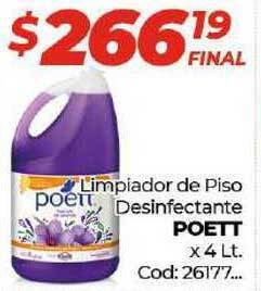 Diarco Poett Limpiador de Piso Desinfectante x 4 Lt. oferta