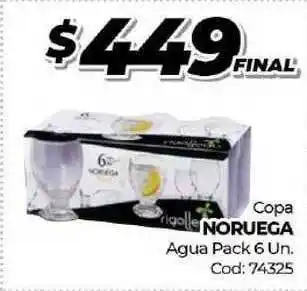 Diarco Noruega Copa Agua Pack 6 Un. oferta