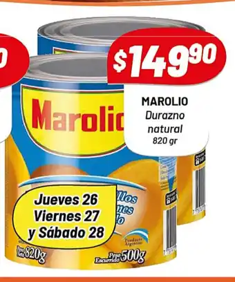 Almacor Marolio Durazno natural 820gr oferta