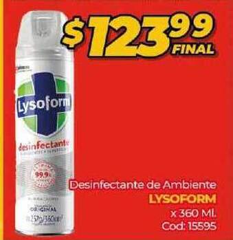 Diarco Lysoform Desinfectante De Ambiente x 360ml oferta