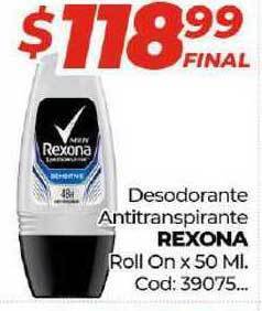Diarco Rexona Desodorante Antitranspirante Roll On x 50ml oferta