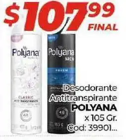 Diarco Polyana Desodorante Antitranspirante x 105gr oferta