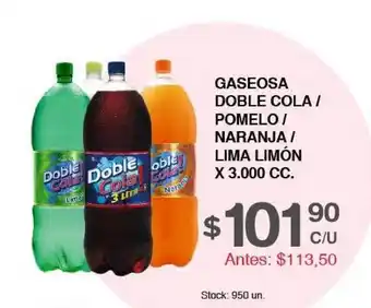 Supermercados Tadicor Doble Cola / Pomelo / Naranja / Lima Limón Gaseosa x 3.000cc. oferta