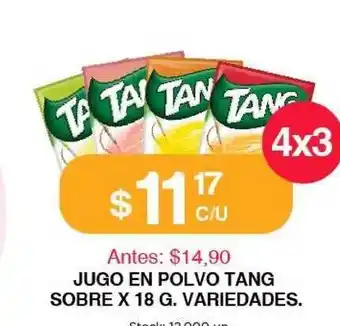 Supermercados Tadicor Tang Jugo En Polvo Sobre x 18g variedades oferta