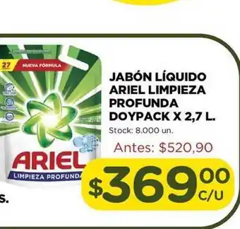 Super MAMI Ariel Jabón Líquido Limpieza Profunda Doypack x 2,7 L. oferta