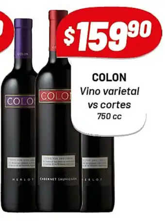 Almacor Colon Vino varietal vs cortes 750cc oferta