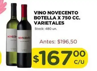 Novecento Vino Botella x 750 cc. varietales