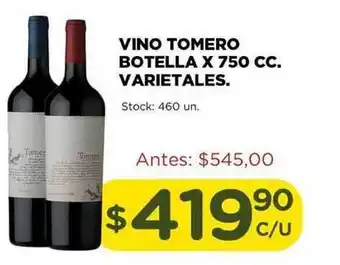 Super MAMI Tomero Vino Botella x 750 cc. varietales oferta