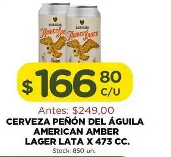 American Amber Lager Cerveza Peñon Del Águila Lata x 473 cc.