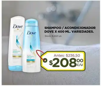 Super MAMI Dove Shampoo / Acondicionador x 400 ml. variedades oferta