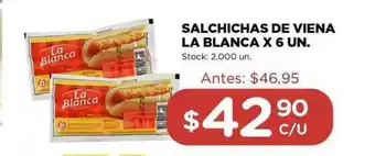 La Blanca Salchichas De Viena x 6 Un.