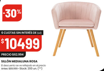 Changomas SILLÓN MEDIALUNA ROSA oferta