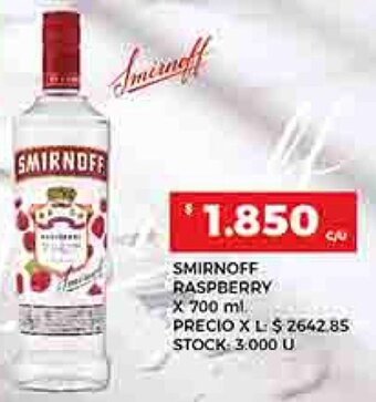 Supermercados DIA SMIRNOFF RASPBERRY X 700 ml. oferta