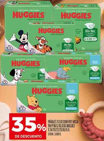 Supermercados DIA PAÑALES FLEXI COMFORT MEGA RN/P/M/G/XG/XXG HUGGIES X34/30/22/20/16/15 U. oferta