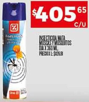 Supermercados DIA INSECTICIDA MATA MOSCAS Y MOSQUITOS DIA X 360ML oferta