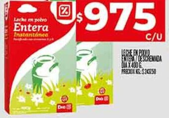 Supermercados DIA LECHE EN POLVO ENTERA/ DESCREMADA DIA X 400G oferta