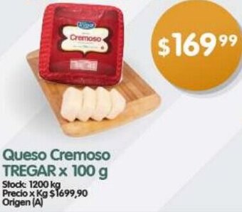 Supermercados Buenos Días Queso Cremoso TREGAR x 100 g oferta
