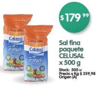 Supermercados Buenos Días Sal fina paquete CELUSAL X 500G oferta