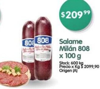 Supermercados Buenos Días Salame Milán 808 X 100G oferta