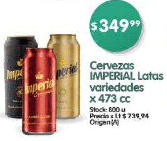 Supermercados Buenos Días Cervezas IMPERIAL Latas variedades x 473 cc oferta