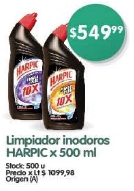 Supermercados Buenos Días Limpiador inodoros HARPIC X 500 ml oferta