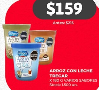 Supermercados Tadicor ARROZ CON LECHE TREGAR X 180 G VARIOS SABORES oferta