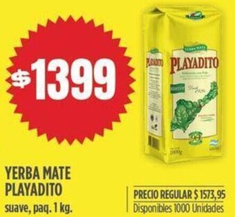 Supermercados Vea YERBA MATE PLAYADITO suave, paq. 1 kg. oferta