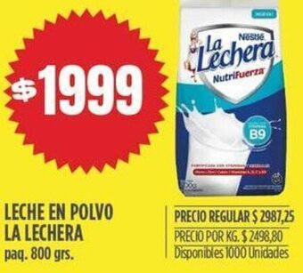Supermercados Vea LECHE EN POLVO LA LECHERA paq. 800 grs. oferta