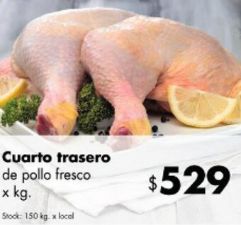 Disco Cuarto trasero de pollo fresco x kg. oferta