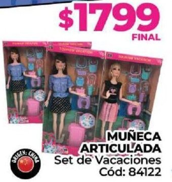 Diarco MUÑECA ARTICULADA Set de Vacaciones Cód: 84122 oferta