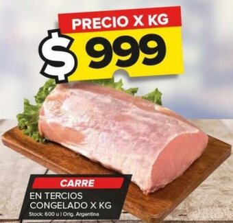 Carrefour Maxi CARRE EN TERCIOS CONGELADO X KG oferta