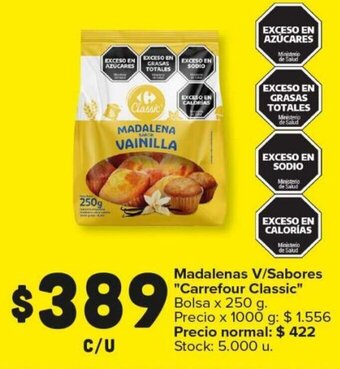Carrefour Maxi Madalenas V/Sabores "Carrefour Classic" Bolsa x 250 g. oferta