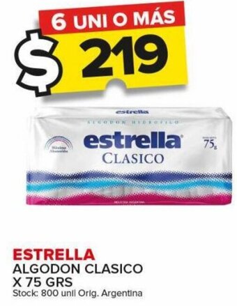 Carrefour Maxi ESTRELLA ALGODON CLASICO X 75 GRS oferta