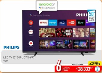 La Anonima PHILIPS LED TV 50" 50PUD7406/77 300 oferta