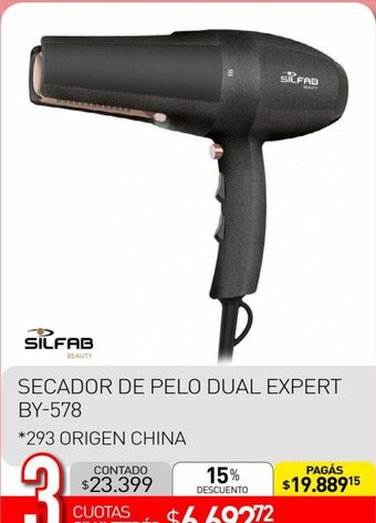 La Anonima SILFAB SECADOR DE PELO DUAL EXPERT BY-578 *293 ORIGEN CHINA oferta