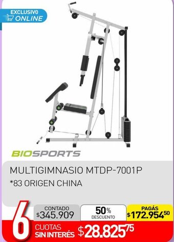 La Anonima BIOSPORTS MULTIGIMNASIO MTDP-7001 P *83 ORIGEN CHINA oferta