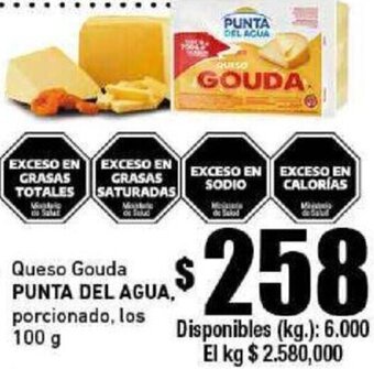 Cooperativa Obrera Queso Gouda PUNTA DEL AGUA, porcionado, los 100 g oferta