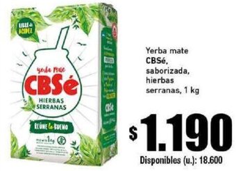Cooperativa Obrera Yerba mate CBSé, saborizada, hierbas serranas, 1 kg oferta