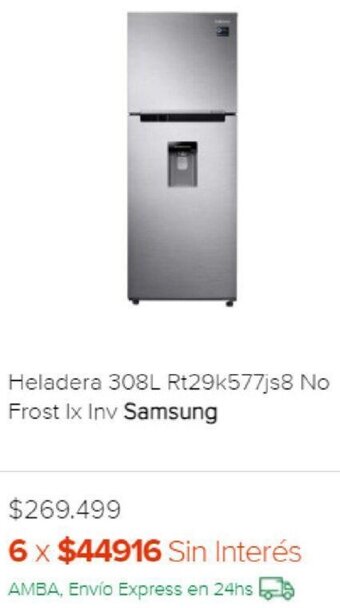 Megatone Heladera 308L Rt29k577js8 No Frost Ix Inv Samsung oferta