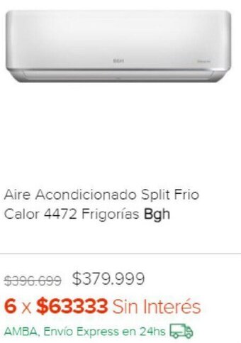 Megatone Aire Acondicionado Split Frio Calor 4472 Frigorías Bgh oferta