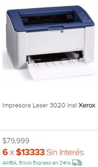 Impresora Laser 3020 Inal Xerox