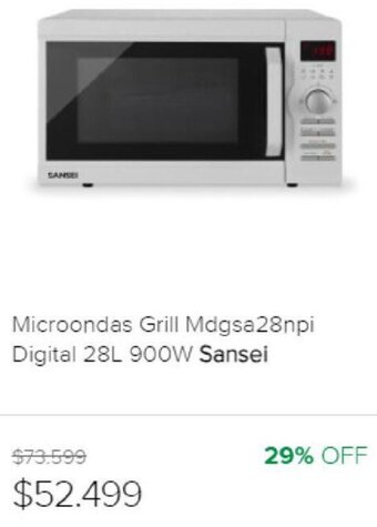 Megatone Microondas Grill Mdgsa28npi Digital 28L 900W Sansei oferta