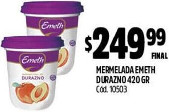Supermercados Yaguar MERMELADA EMETH DURAZNO 420 GR Cód. 10503 oferta