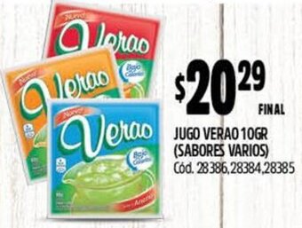 Supermercados Yaguar JUGO VERAO 10GR (SABORES VARIOS) Cód. 28386,28384,28385 oferta