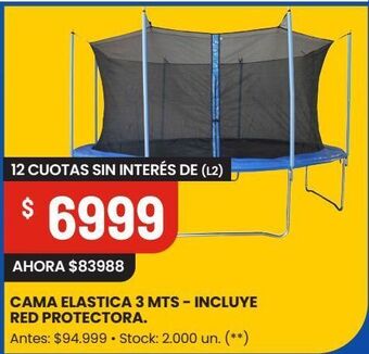 Changomas Cama elástica 3mts oferta