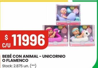 Changomas Bebé con animal - unicornio o flamenco oferta