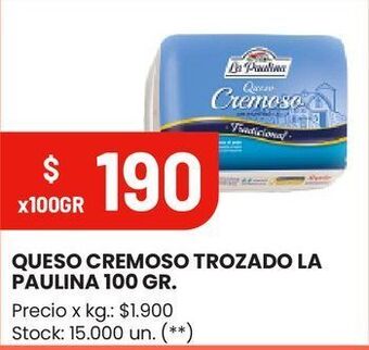 Changomas Queso cremoso trozado la paulina 100g oferta